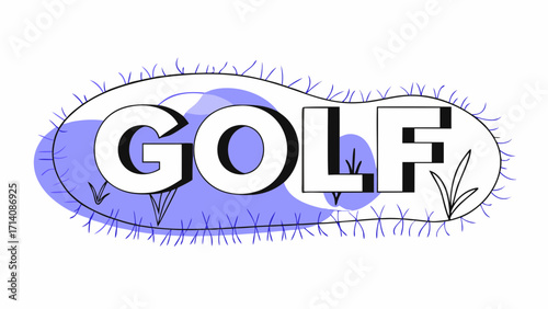 3d golf text green plant alphabet type font render club of with for sport fluffy lowercase soft letters herb texture lawn uppercase effect and golf grass design fresh tournament or 70965941 1