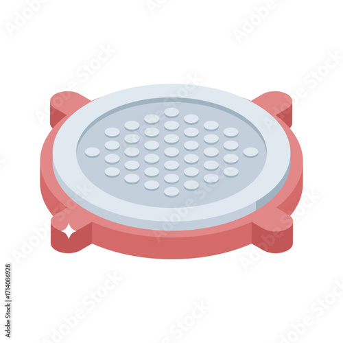 Trendy 3d style icon of mesh pipe strainer