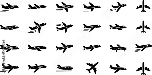  Aircraft icon vector set. airplane illustration sign collection. plane symbol or logo set