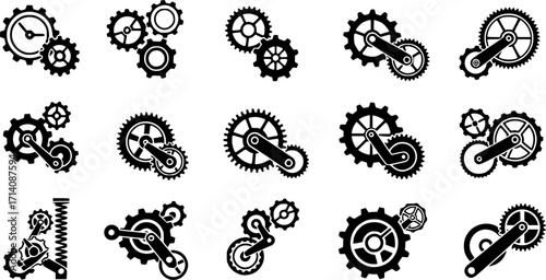 Gear icon vector set. clockwork illustration sign collection. Mechanics symbol.