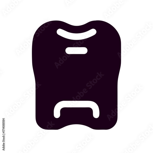 Kickboard. Black kickboard icon in flat minimal style on white background