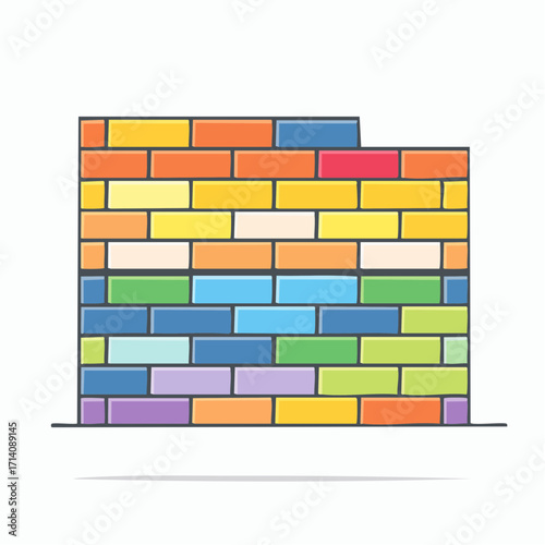 Colorful Brick Wall Illustration