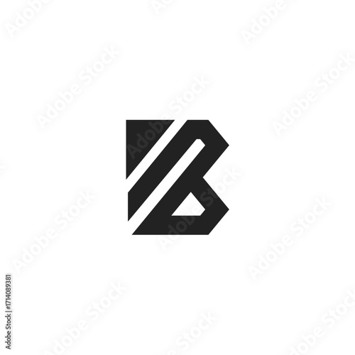 creative logo with initial B, unique, letter B,
