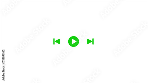 Media music player interface isolated on white background. Multimedia frame template.