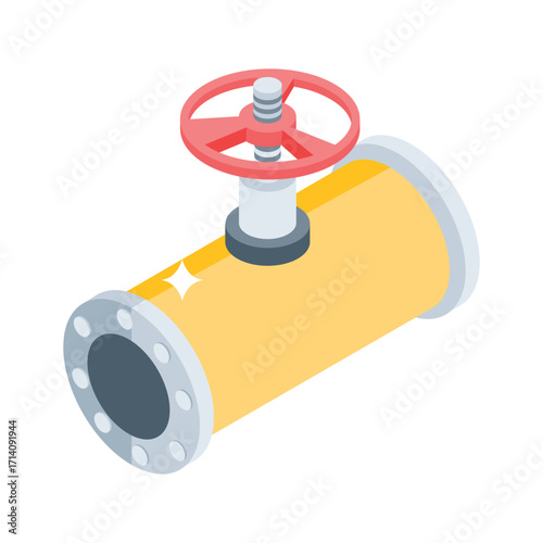 Ready to use 3d style icon of standard water pipe