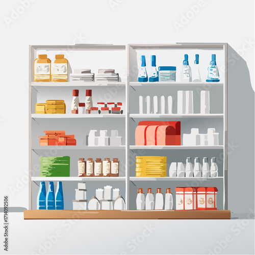Well Organized Store Shelves with Various Products