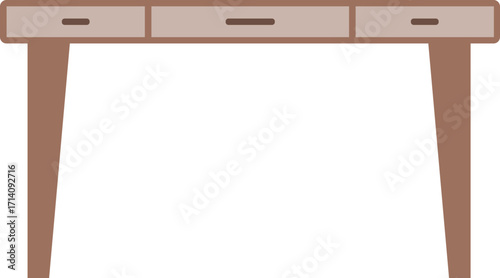 Wooden Table Desk Illustration