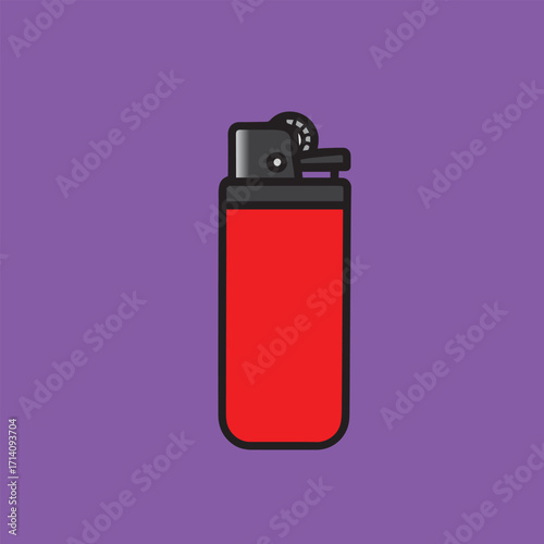 Bright and colorful vector of a cute lighter, rendered in vibrant tones, suitable for illustrations, product designs, or playful creative artworks.