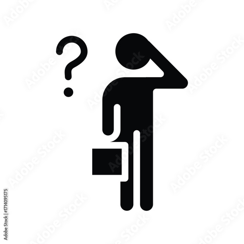 business man are confusing symbol of crisis solid icon vector design good for web or mobile app
