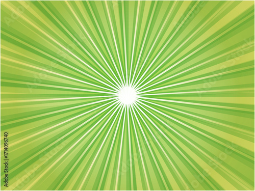 Green Yellow Sunburst Abstract Background