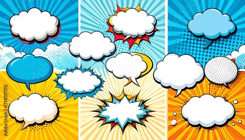 Comic book style speech bubbles