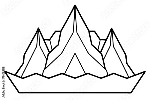 vector illustration of a frozen glacier motif