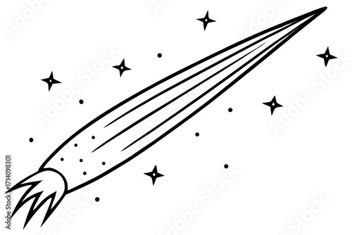 vector illustration of an meteor shower