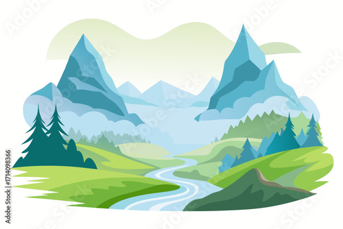 landscape with mountains
