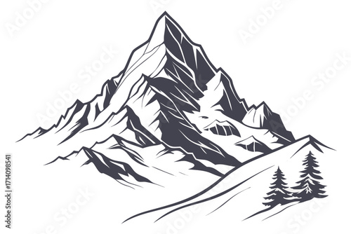 vector illustration of a mountain landscape