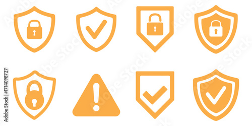 Caution and attention icon set. danger and warning icon symbol collection , red exclamation mark icon sign in flat style. vector illustration