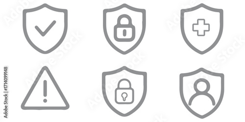 Set of danger triangle vector icon on isolated transparent background, caution, warning icon, exclamation marks, attention, error.