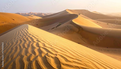 Fototapeta Naklejka Na Ścianę i Meble -  Golden Sand Dunes Under Morning Light