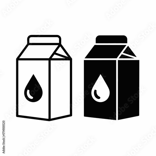 Milk Carton Icon PNG | Dairy Box Vector | Beverage Packaging Illustration
