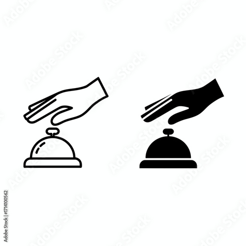 service, bell, hotel, reception, desk, counter, ring, hand, call, button, customer, hospitality, concierge, lobby, guest, booking, arrival, assistance, request, alert, notify, wait, ringbell, deskbell