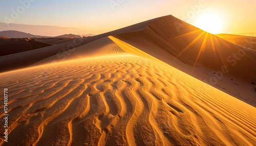 Fototapeta Naklejka Na Ścianę i Meble -  Serpentine Sand Dunes at Sunset