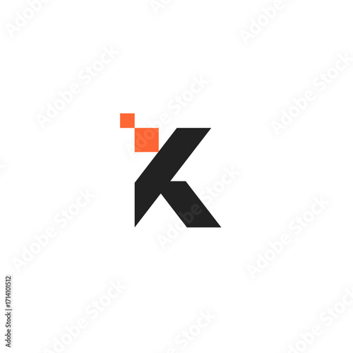 Abstract monogram logo K tech letter design