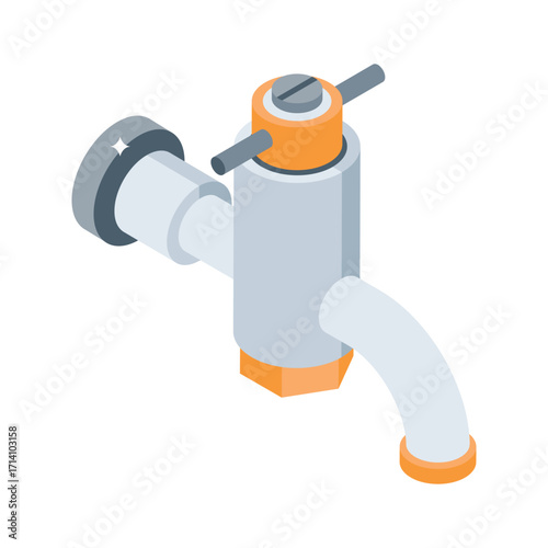 Trendy 3d style icon of closed shower cabin