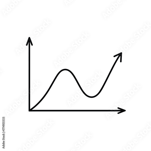 Simple hand drawn line graph showing upward trend