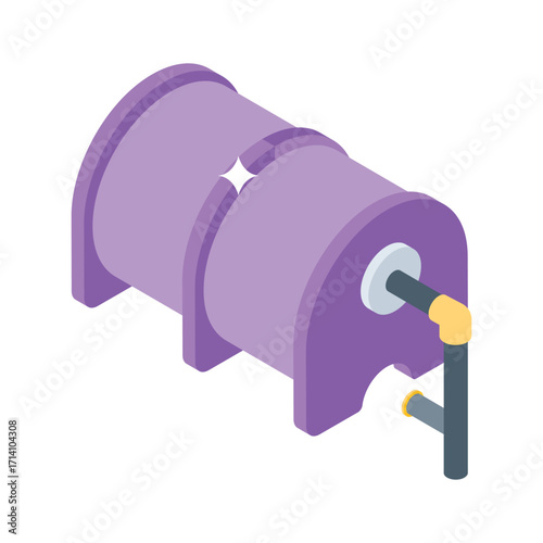 Trendy 3d style icon of rooftop water tank