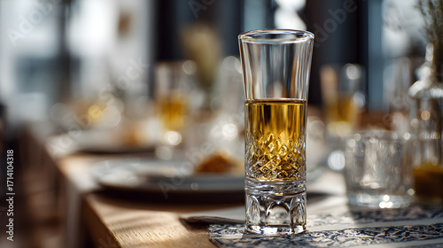 aquavit in crystal glass