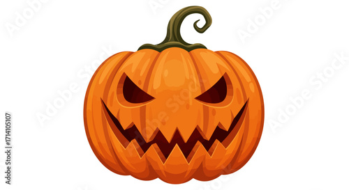 A grinning jackolantern with sharp teeth and an angry expression