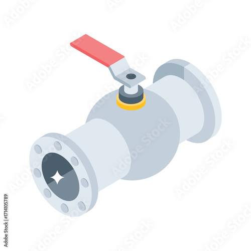 Premium 3d style icon of valve fitting connector
