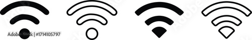 wi-fi signals icons set vector