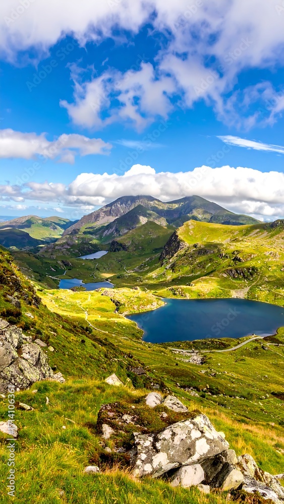 Fototapeta premium Mountainous landscape with lakes