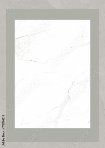 White marble texture with gray border on neutral background