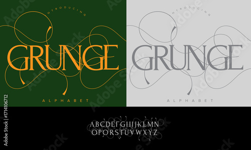 Unique Grunge Alphabet Typeface with Decorative Modern Edge