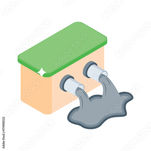 Modern 3d style icon of underground sewer pipe