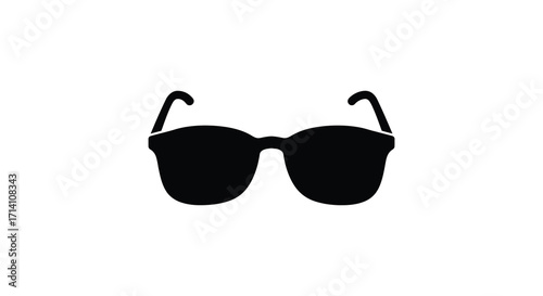 Simple black sunglasses icon against a plain white background displayed clearly