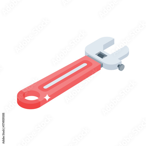 Handy 3d style icon of adjustable spanner tool