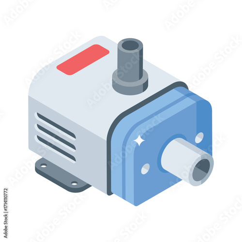 Modern 3d style icon of smart booster pump