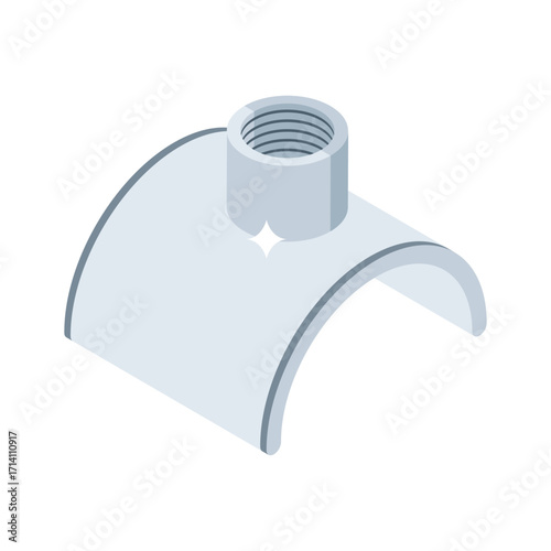 Ready to use 3d style icon of pvc pipe saddle