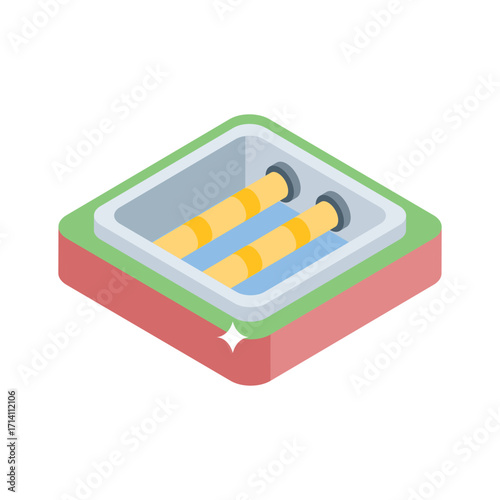 Sleek 3d style icon of deep underground pipeline