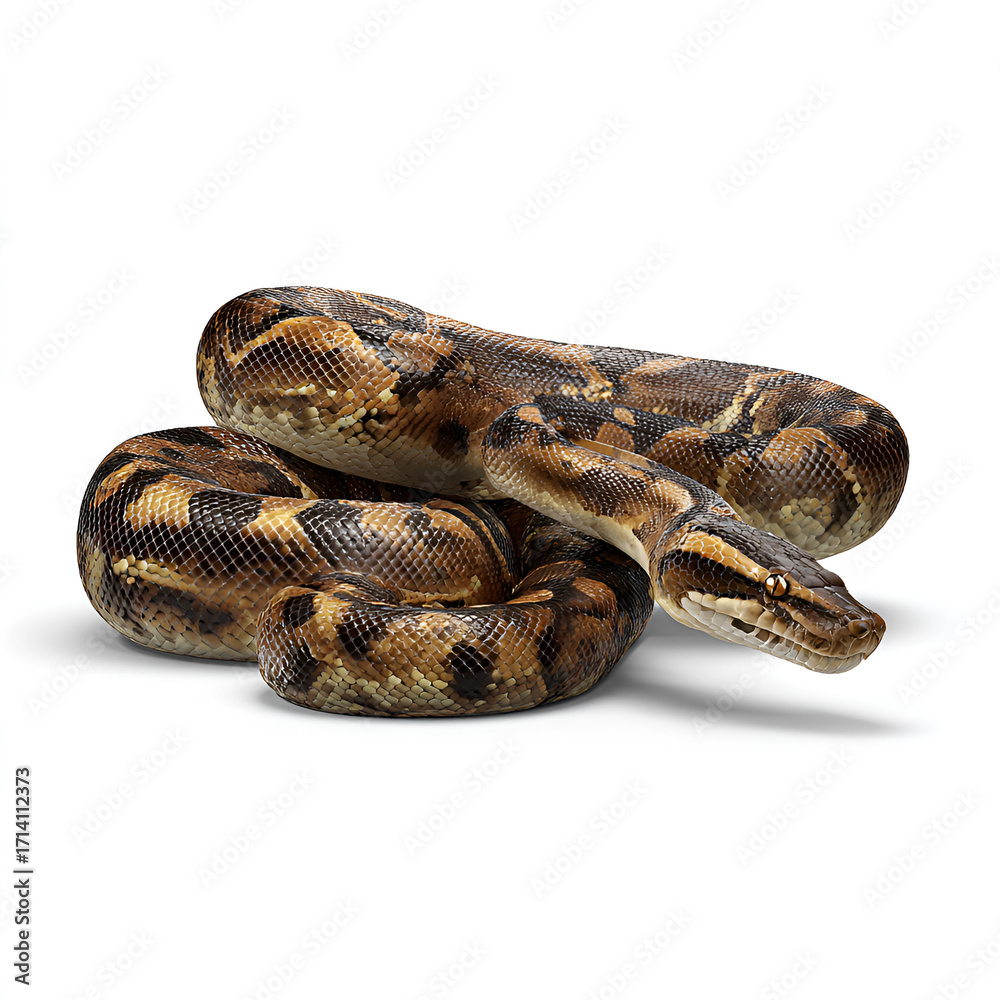 Fototapeta premium Boelens Python Snake Isolated on White Background