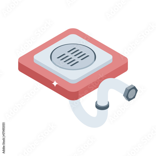 Handy 3d style icon of floor water drainage
