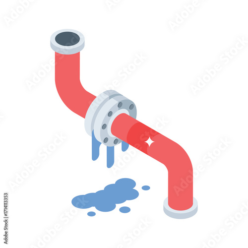 Easy to use 3d style icon of fast leakage icon