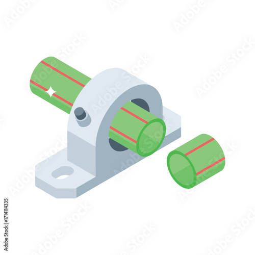 Sleek 3d style icon of pipe saddle fitting