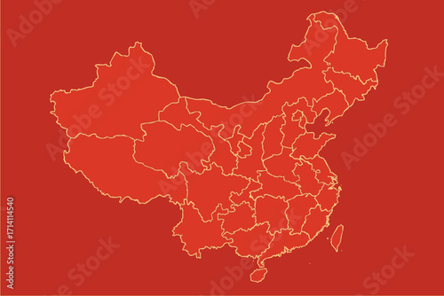 Modern Vector Map of China with Provincial Borders