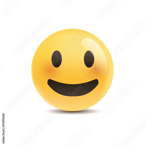 Joyful Emoji: A happy yellow emoji face that evokes feelings of happiness, smiles, and positive emotions.