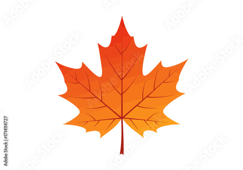 Autumn maple leaf with gradient orange and red colors