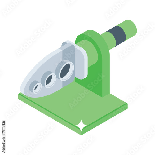 Ready to use 3d style icon of fusion pipe welder